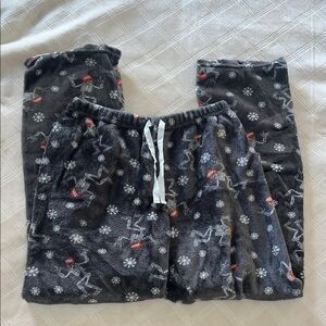 Cozy festive Pajamas with grey skeletons wearing santa hats